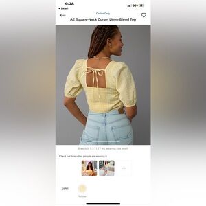 american eagle yellow gingham corset top *NWT*